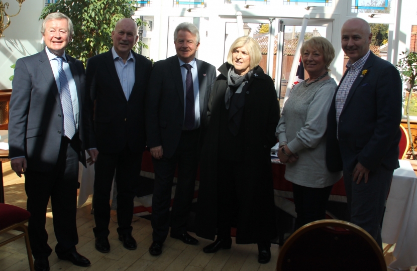 Pictured - Gavin Scott, John Scott MSP, Bill Grant MP, Mary Kilpatrick, Betty Hainey & Cllr Martin Dowey